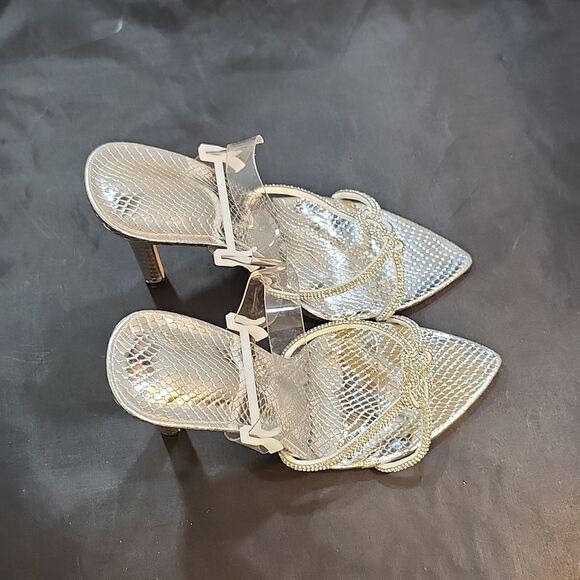 BRAND NEW POINTED TOE HIGH HEEL STILETTO CLEAR  RHINESTONE STRAP SANDAL G1 - Picture 5 of 16